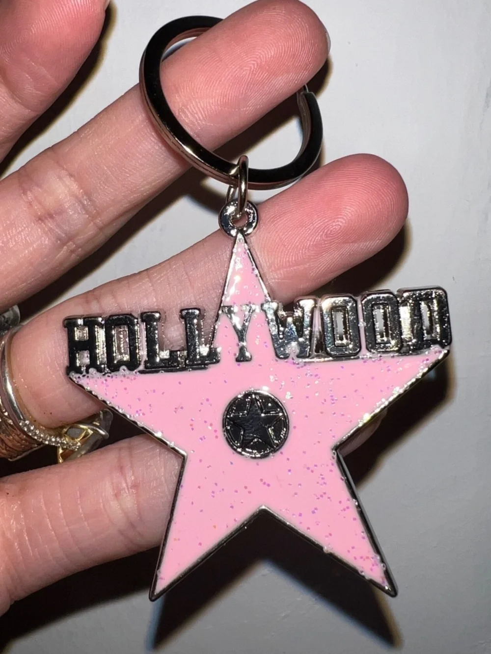 Hollywood Keychain LA (sparkly pink)